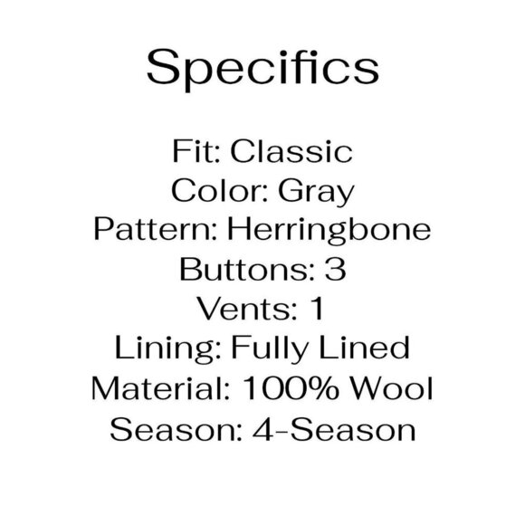 Mark & Spencer 38S Gray HB 3-Button Sport Coat Blazer Jacket P115 - Picture 4 of 11